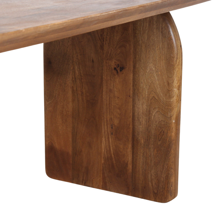 Bullnose dining table mix base brown 200cm