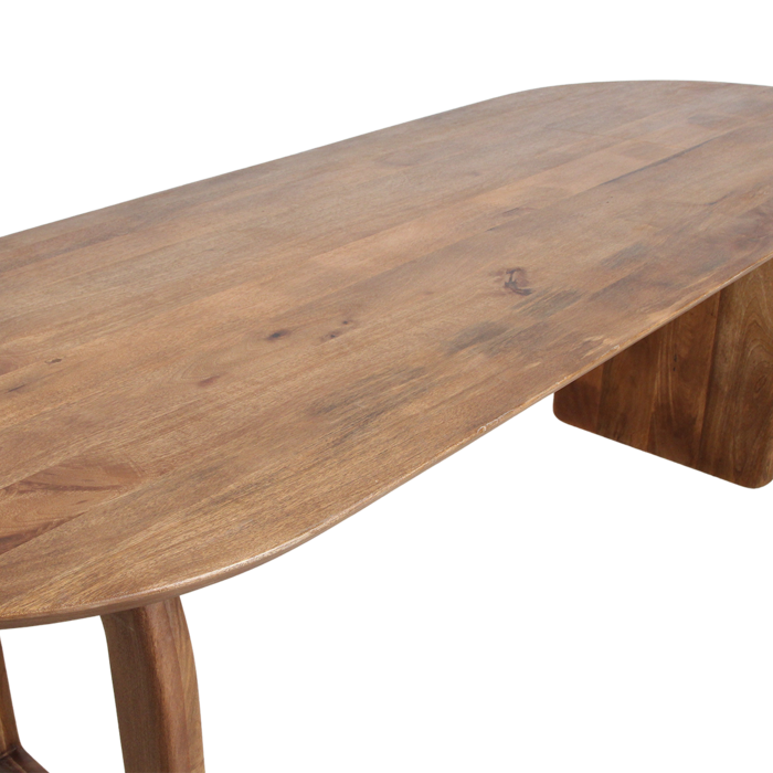 Bullnose dining table mix base brown 200cm